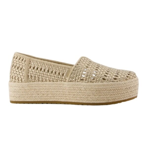 TOMS Valentia Platform Slip-On Espadrille Shoe Size 7 in Champagne - Picture 2 of 11